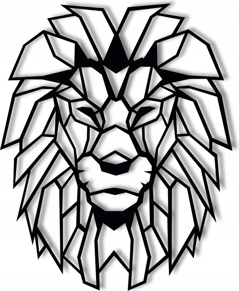 Fali dekoráció Oroszlán Geometrikus 3D áttört 70x56