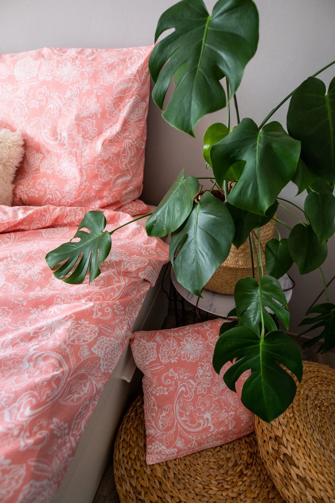 3 részes pamut ágynemű Pink Blossom 200x140cm+90x70cm TiaHome