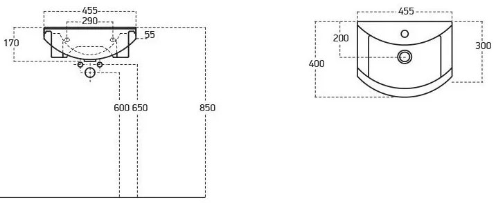 Viva STYLE Ekonomik 45 lábon álló 2 ajtós fürdőszoba bútor Sanovit ZENON 6045 mosdóval 45 x 40 cm