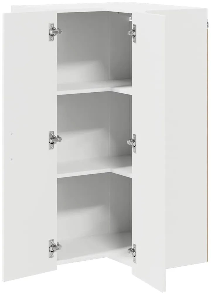 Fali konyhaszekrény polcokkal Fehér 57 x 57 x 100 cm Faanyag