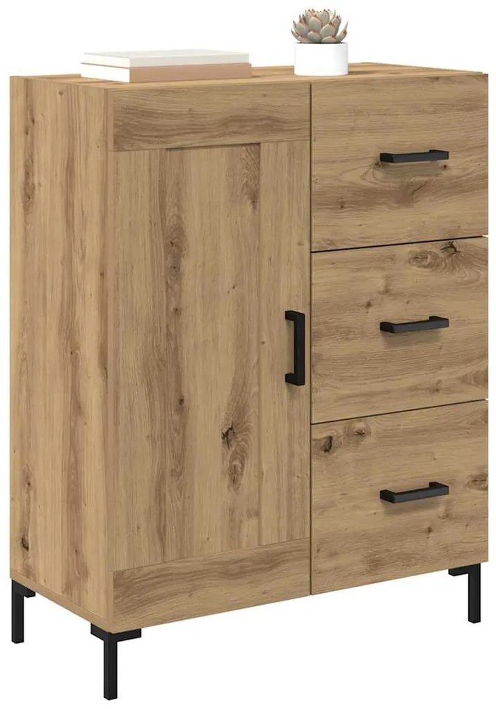 Széf fiókkal kézműves tölgy 69.5 x 34 x 90 cm Faanyag