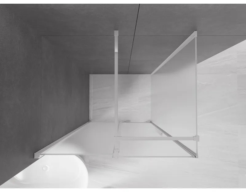 Mexen Velar, tolóajtós zuhanykabin 130 x 85 cm, 8 mm-es matt üveg, króm, 871-130-085-31-01