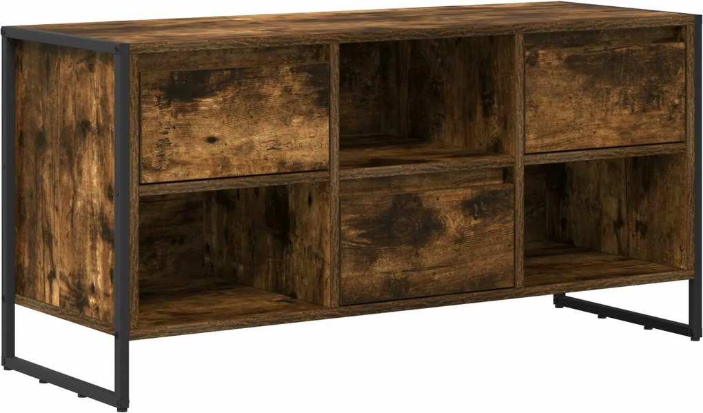 vidaXL TV szekrény fiókkal Füstös tölgy 100 x 36 x 49,5 cm Faanyag