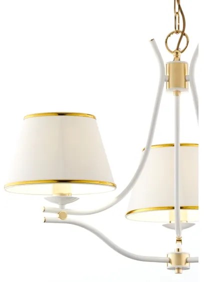 Jupiter 2085 - SAMBA láncos csillár 3xE27/15W/230V fehér/arany