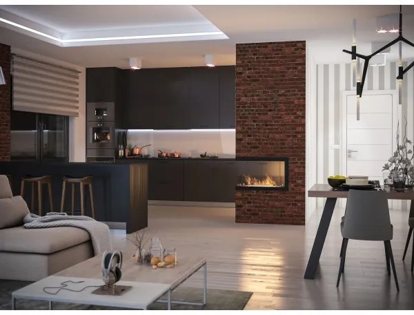 InFire - Sarok biokandalló 80x50 cm kétoldalú