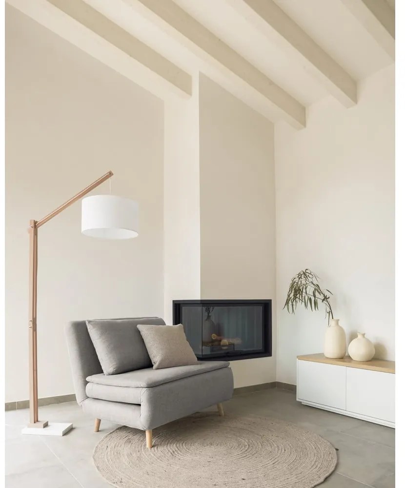 Világosszürke-elefántcsont színű kézi szövésű gyapjú kerek szőnyeg ø 200 cm Takashi – Kave Home