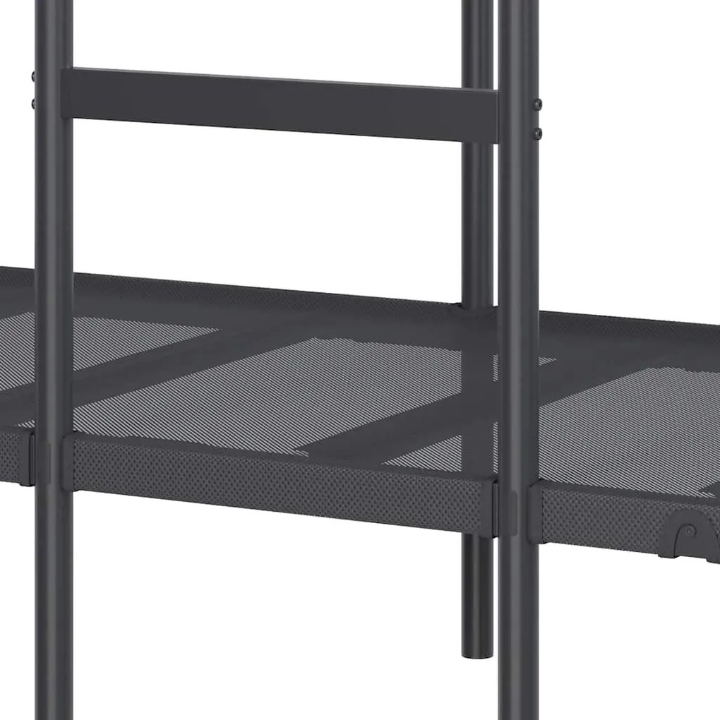 fekete acél emeletes ágy matrac nélkül 75 x 190 cm