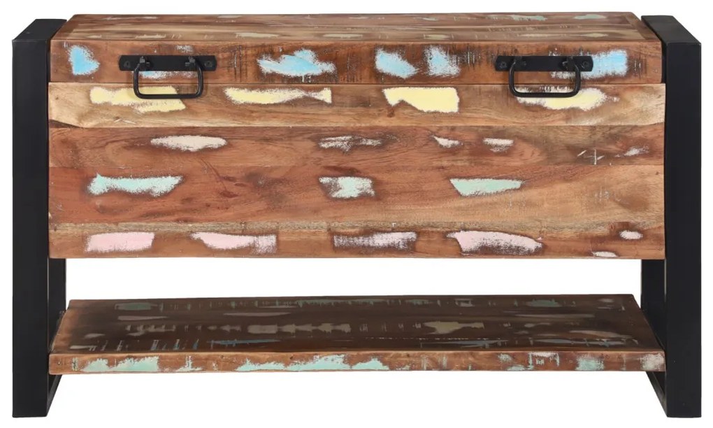 Tároló láda Többszínű 80x35x45 cm Tömör Fa Újrahasznosított