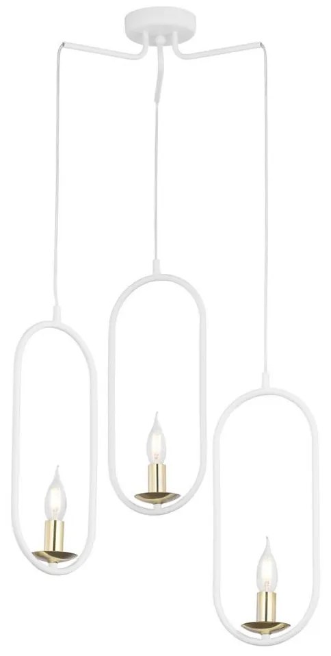 Jupiter 1814 - PI3 E14 - Csillár zsinóron PONTI 3xE14/40W/230V fehér