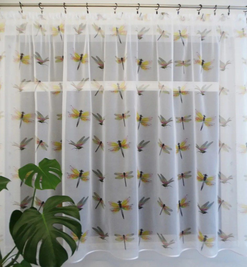 Mg Függöny Fátyol fehér Szitakötő 290x110cm szalaggal