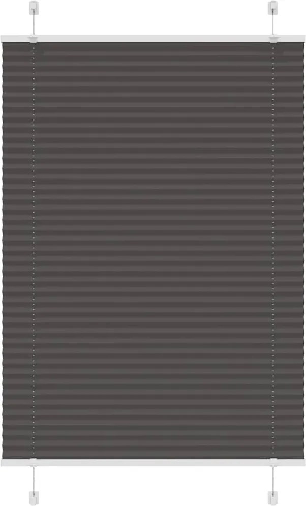 vidaXL pliszírozott redőny fekete 85x100 cm szövetszélesség 84,4 cm