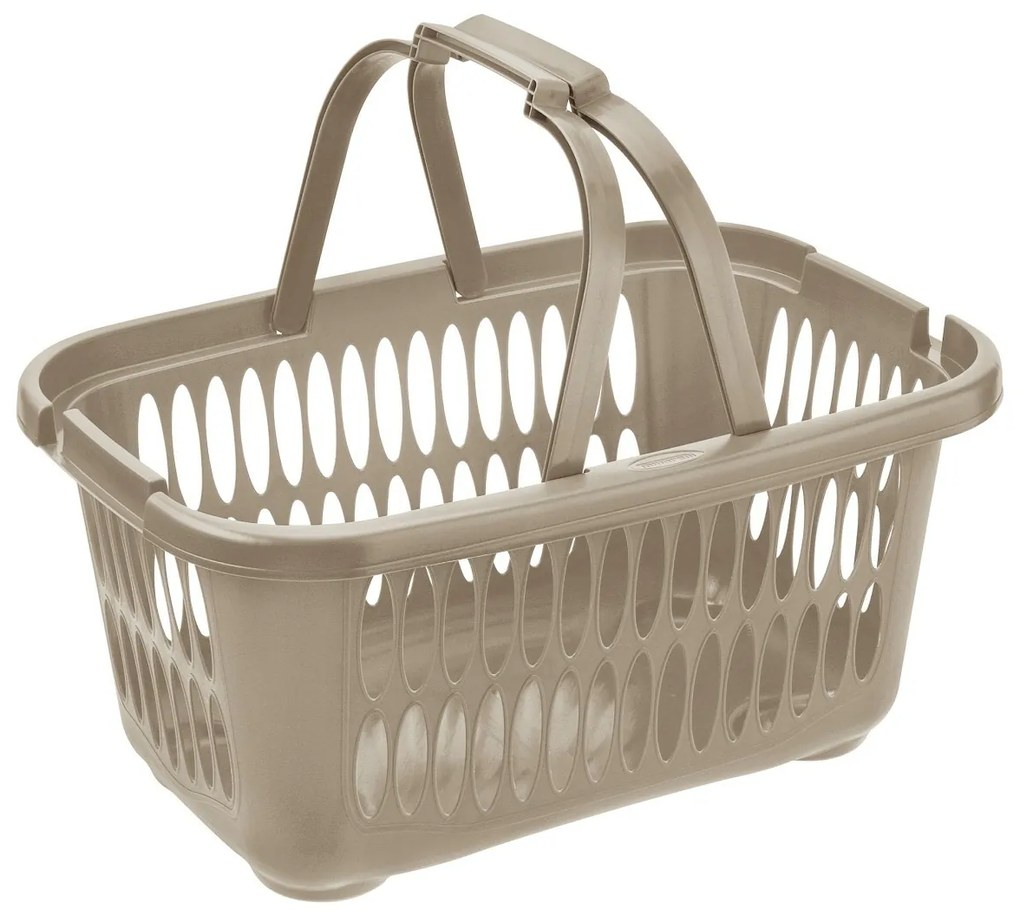 Tontarelli COVER LINE kosár tiszta ruhákhoz,fogantyúval, 19,4 l, barna