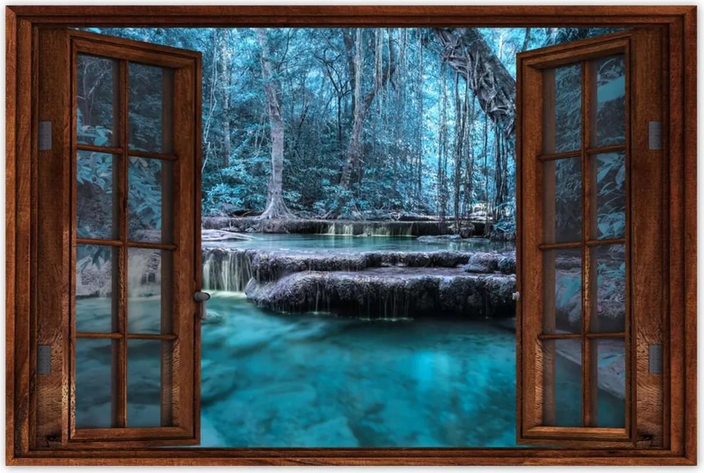 Poszterek 90x60 Erawan Kék vízesés