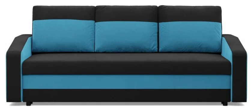 Hewlet kanapéágy, szövet anyag, hab töltet, fekete - kék