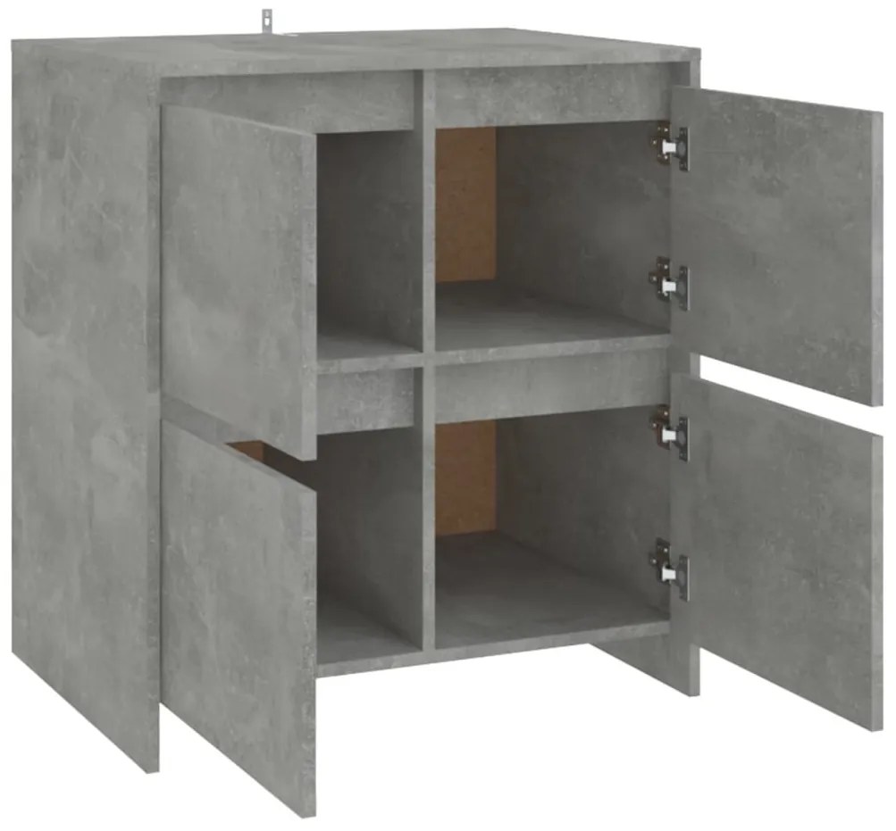 2 db betonszürke forgácslap tálalószekrény 70 x 41 x 75 cm