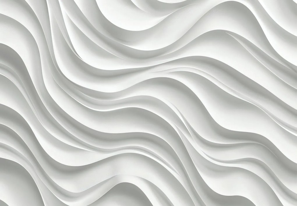 Fotótapéta - 3D fehér hullámok (147x102 cm)