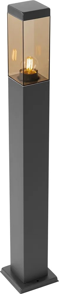 Okos kültéri oszlopos lámpa sötétszürke füstüveggel 80 cm WiFi P45-tel - Malios
