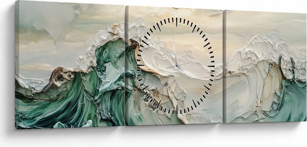 Kép - 3D tengeri absztrakció (órával) (90x30 cm)