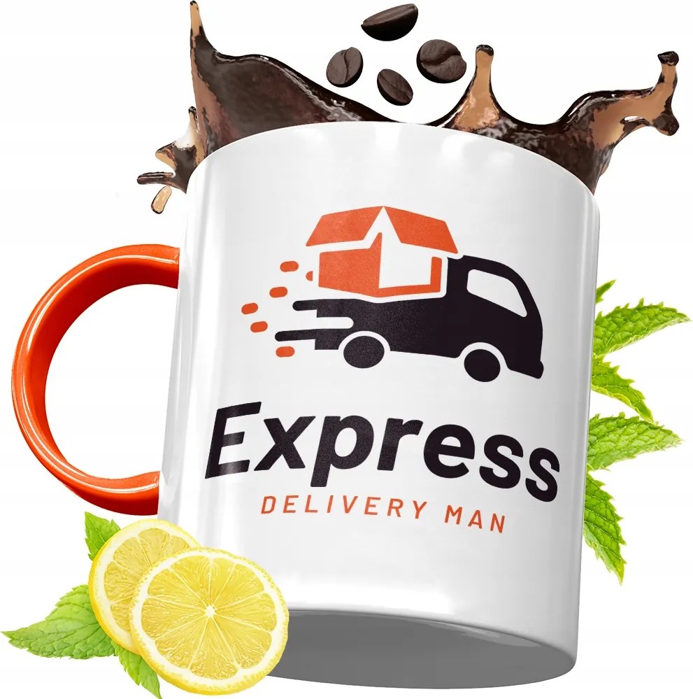 Narancssárga Bögre Futárnak Születésnapi Ajándék fényképes nyomtatással