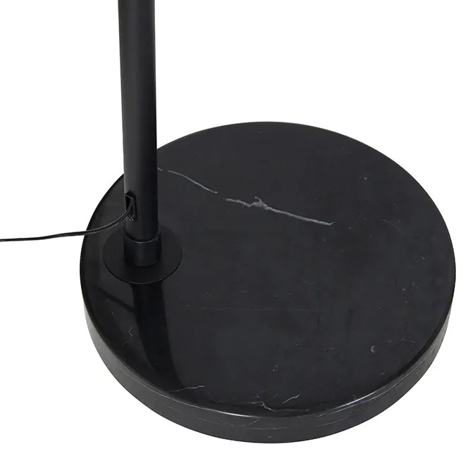 Modern íves állólámpa fekete, dupla fekete-arany árnyalattal - XXL