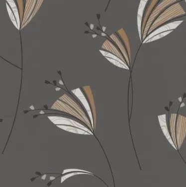 Szürke alapon virágok fali tapéta 13226-40