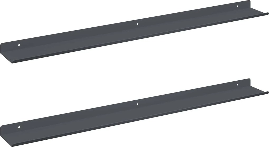 vidaXL Lebegő polc 2 pcs Antracit 80 x 9 x 2,5 cm Acél