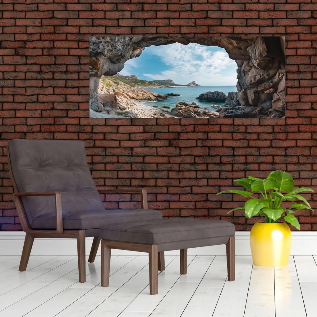 Kép - Barlang a tenger mellett (120x50 cm)