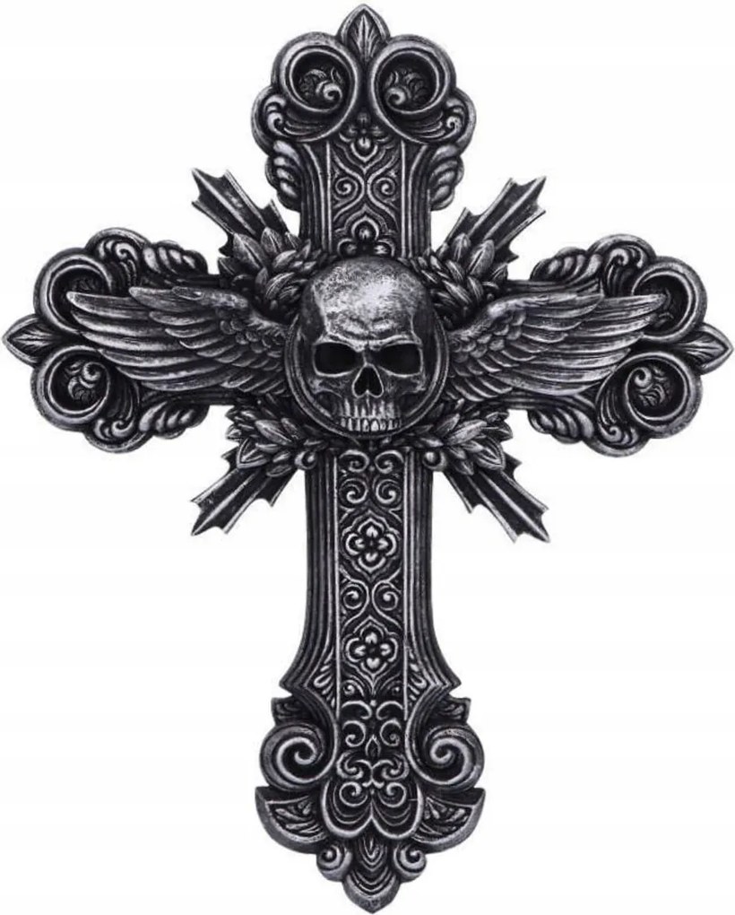 Crucifix Cross Skull Fali Dekoráció Eredeti