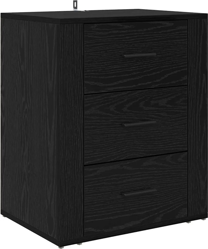 vidaXL Éjjeliszekrény fiókkal Fekete tölgy 35 x 50 x 60 cm Faanyag