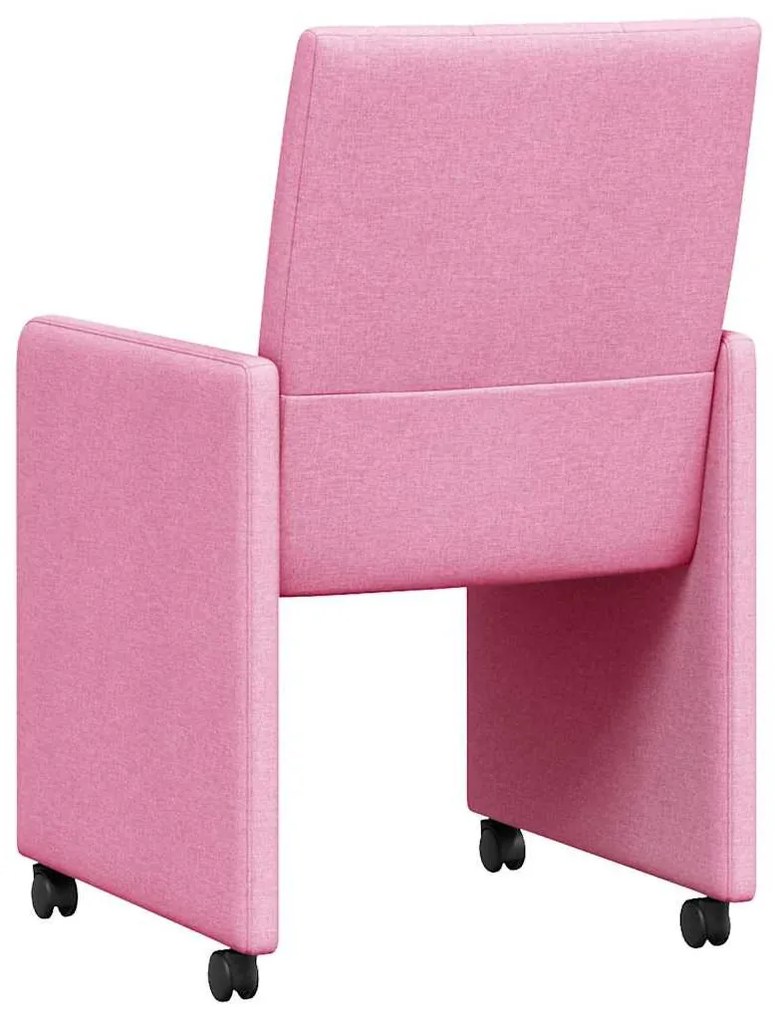 Kerekes Étkező Székek 2 pcs Rózsaszín 58 x 65 x 94 cm szövet