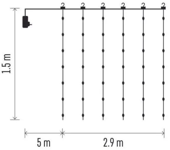 LED kültéri karácsonyi fényfüzér 300xLED/8 funkció 5,9 m IP44 meleg fehér