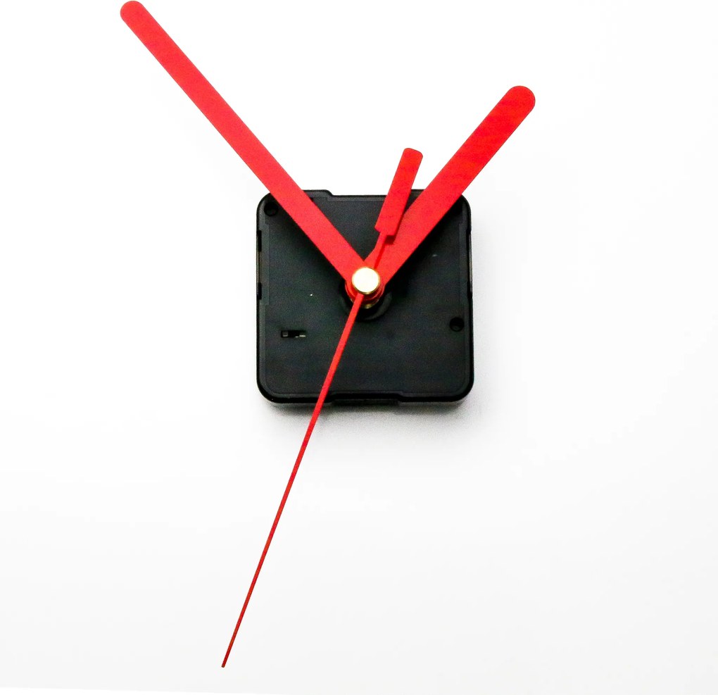 Csendes kvarc óraszerkezet, Piros mutatókkal, 9,5 cm