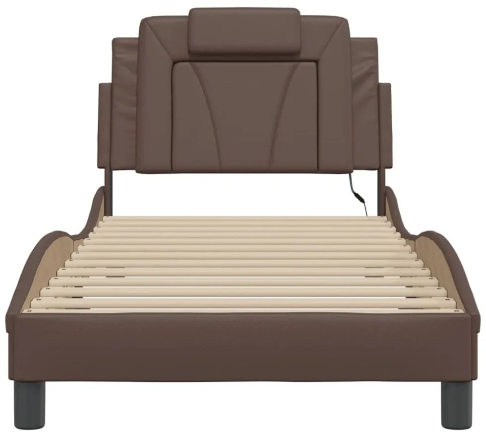 barna ágykeret Viana LED-ekkel matrac nélkül 90 x 200 cm