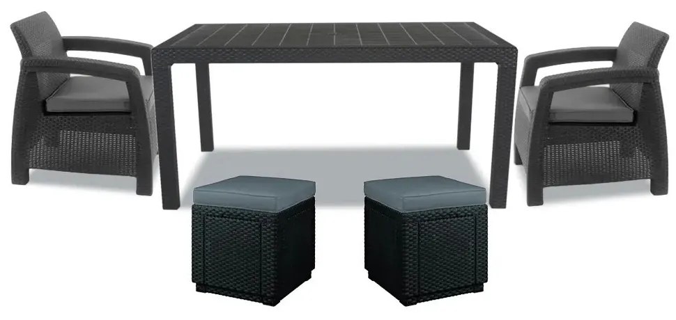 Corfu duo cube kerti bútor garnitúra
