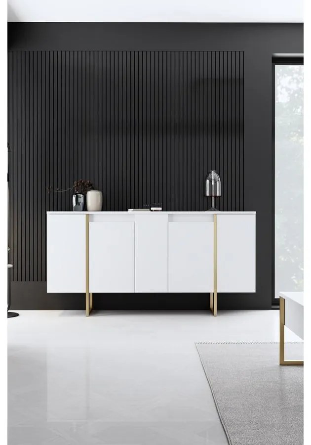Konzolasztal Luxe - White, Gold