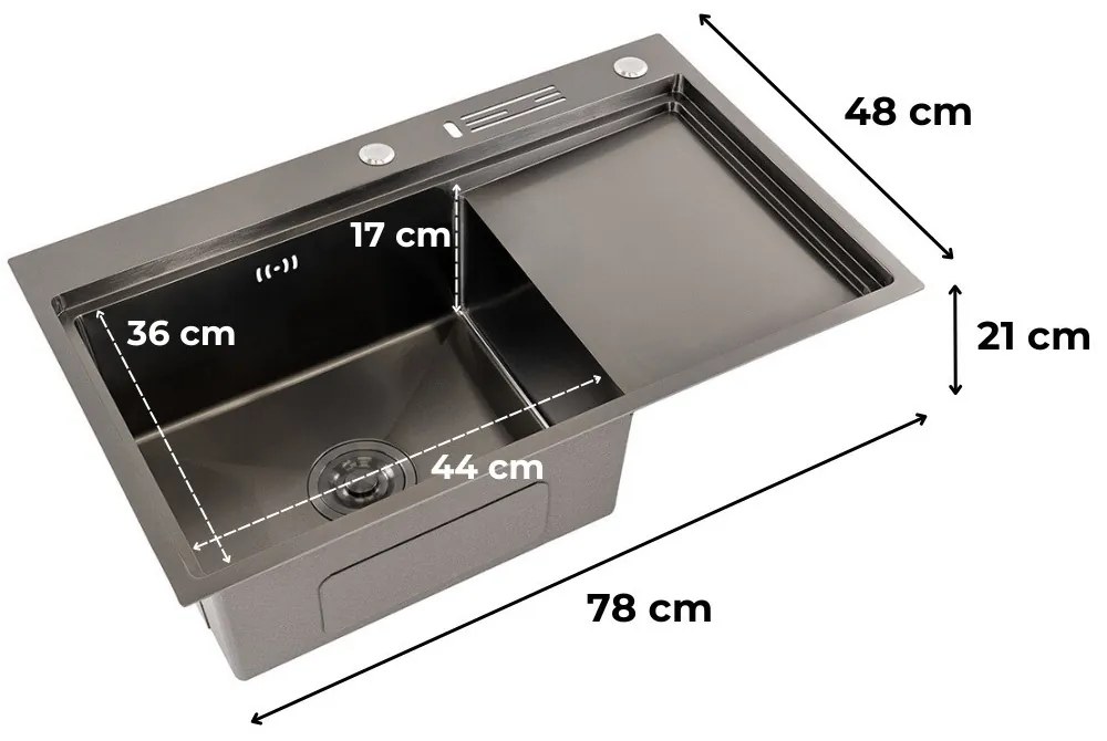Dahlia IV rozsdamentes mosogató
