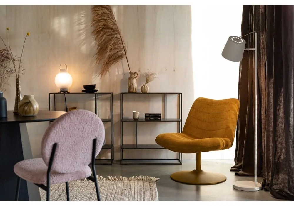 Okkersárga bársony fotel Bubba – Zuiver