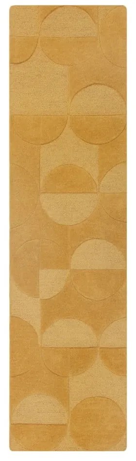 Okkersárga gyapjú futószőnyeg 60x230 cm Gigi – Flair Rugs