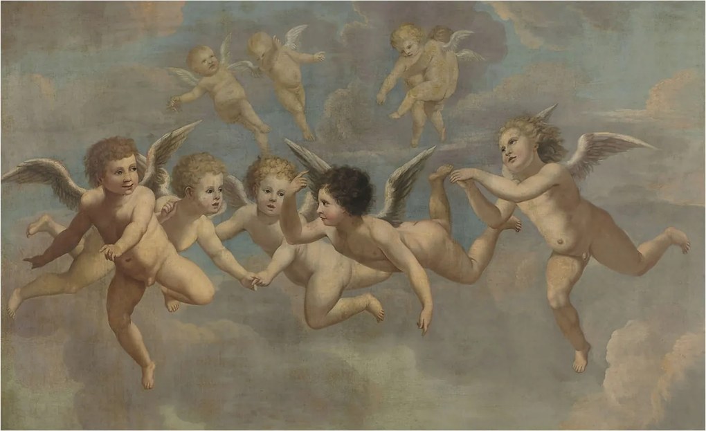 Fotótapéta Flizelin Szoba tapéta Angyalfigurák 416x254 Ragasztó