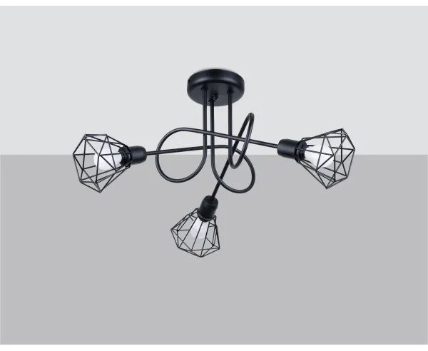 Sollux SL.1109 - Csillár rúdon ARTEMIS 3xE14/40W/230V fekete