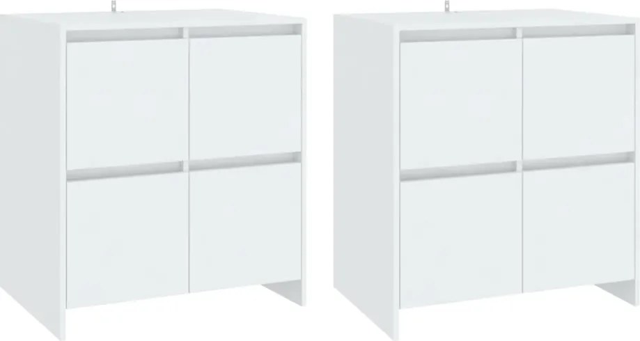 vidaXL 2 db fehér forgácslap tálalószekrény 70 x 41 x 75 cm