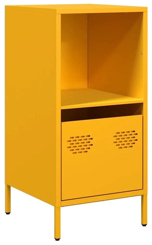 mustársárga hidegen hengerelt acél tálalószekrény 35x39x73,5 cm