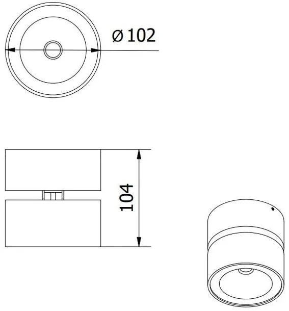 Lámpa Mennyezeti BIANCO 15W 1500lm, AC220-240V, 50/60 Hz, PF>0,5, Ra≥80, IP20, IK06, 36°, 4000K, kör, fekete