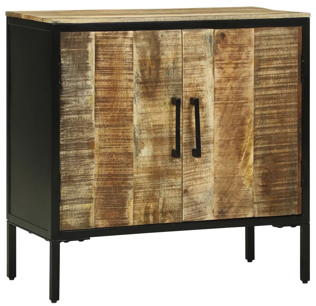 Oldalbord 70x35x70 cm Tömör Érdes Fa Mangó