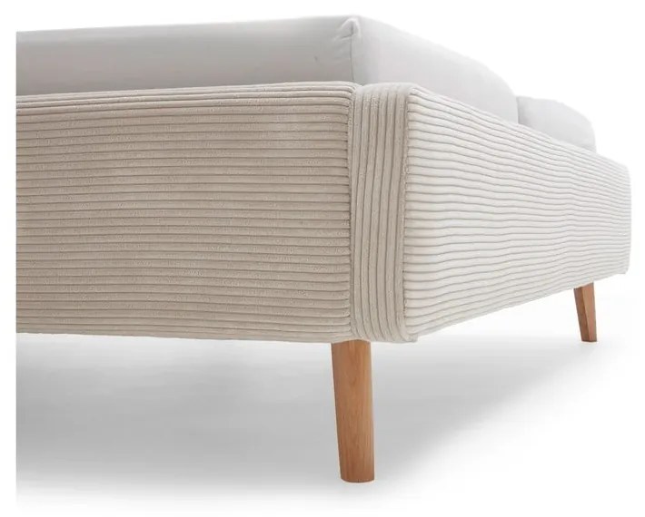 Bézs kárpitozott franciaágy 160x200 cm Mattis Cord – Meise Möbel