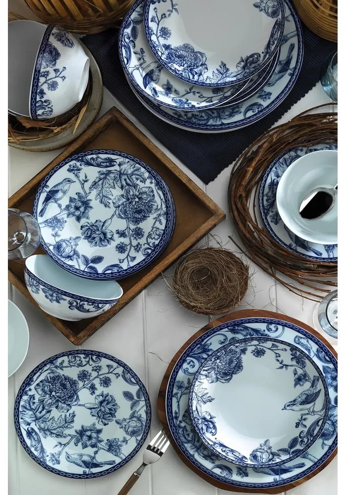 Porcelán hatszemélyes étkészlet 24 db-os Flowers – Kütahya Porselen