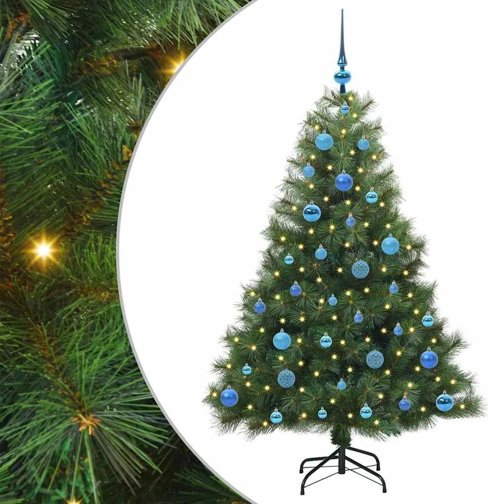 vidaXL Mű karácsonyfa 150 LED-del állvánnyal Zöld 150 cm PE és PVC