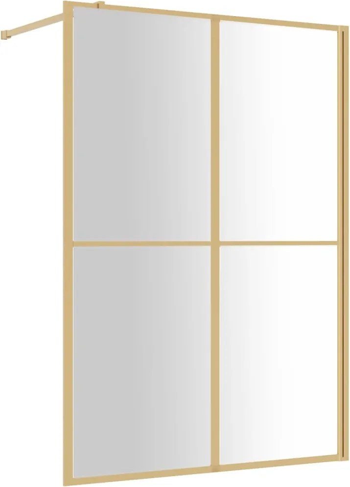 vidaXL aranyszínű zuhanyfal átlátszó ESG üveggel 140 x 195 cm