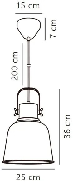 Nordlux - Csillár zsinóron ADRIAN 1xE27/25W/230V átm. 25 cm szürke