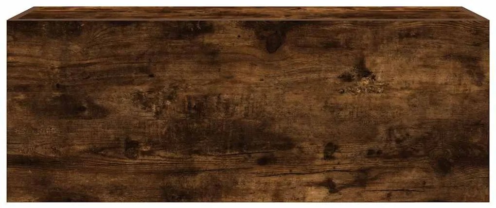 füstös tölgyszínű szerelt fa fali fürdőszobaszekrény 80x25x30cm